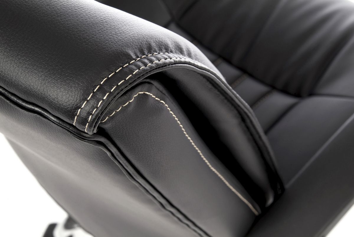 Black Leather Swivel Office Chair - MILAN
